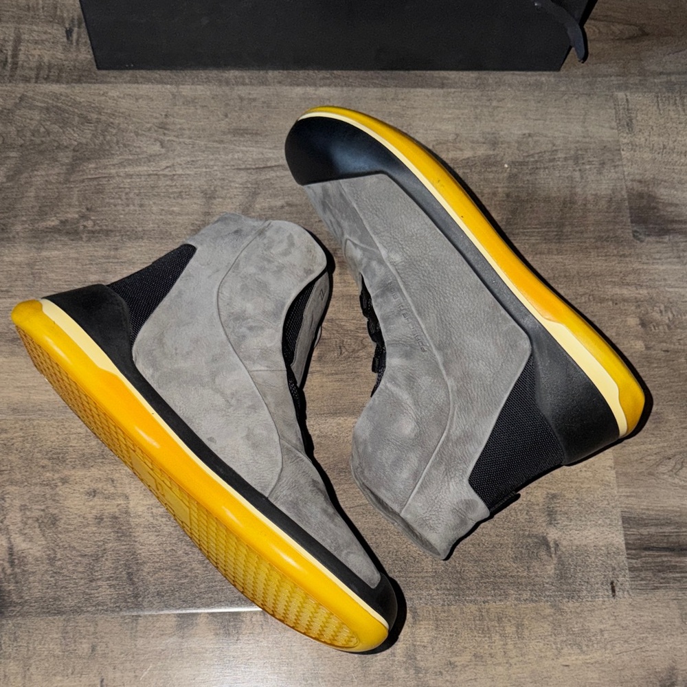 NIB Porsche Design Traveller Boot High Top Sneakers In Gray Nubuck Leather - Picture 8 of 10